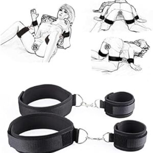BDSM Restrain Bondage Set Padded Wrist Thigh Cuffs, Sex Toy for Women Adjustable Handcuffs Leg Straps Sexy Slave Beginner Kit for Couples SM Games