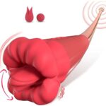 Female Adult Sex Toys - 2 in 1 Big Mouth Tongue Licking Clitoris Vibrator with High Frequency Strong Clitoral G Spot Stimulator, Rose Women Couples Nipple Sex Toy, Healexcer...