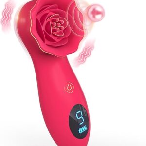 Rose Sex Toy, Tapping Vibrating Rose Adult Women Couples Sex Toys, LCD Female Clitoris Nipple Vibrator, YUKZEN Clitoral Stimulator Sexual Stimulation Device for Women Pleasure