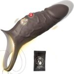Vibrating Penis Sleeve Cock Ring, All Liquid Silicone Couples Adult Sex Toys for Men Women, Penis Extender Vibrator Girth Enhancer Sleeve for Penis Testicles G Spot, LNIIY Male...